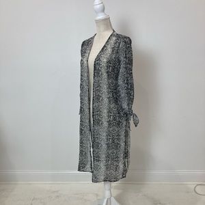 NWT Haute Monde Snakeskin print kimono duster S